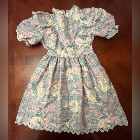 Girls Vintage 80s 90s Prairie Dress Size 8 - Picture 1 of 5